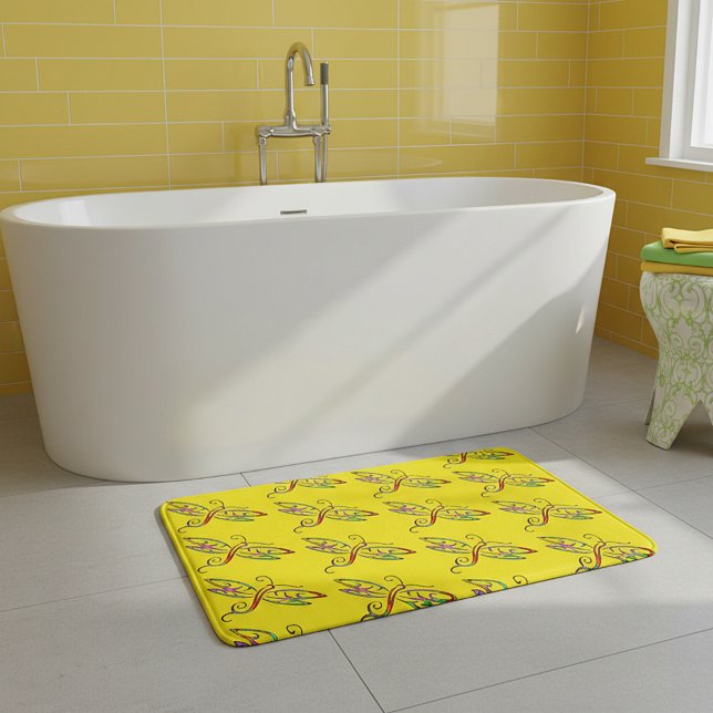 Colourful dragonflies bath mat (Creator Uploaded)