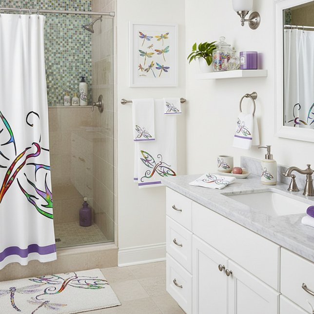 Colourful dragonflies bath towel set (Creator Uploaded)