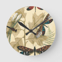 Colourful Dragonflies Floating Above Leaves