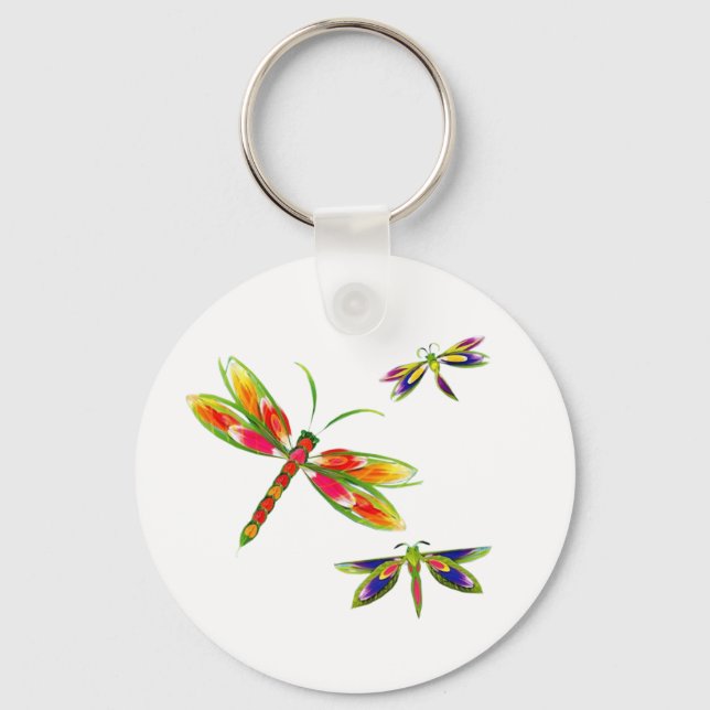 colourful dragonflies keychain (Front)