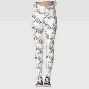 Colourful dragonflies leggings