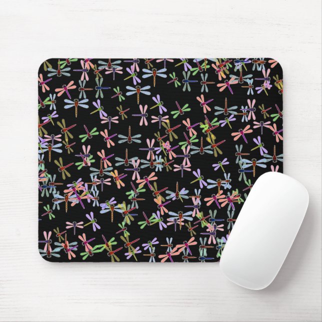 colourful dragonflies mouse pad (With Mouse)