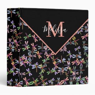 Colourful dragonflies personalized binder