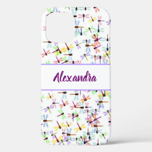 colourful dragonflies personalized iPhone 12 case