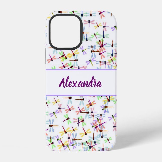 colourful dragonflies personalized iPhone case (Back)