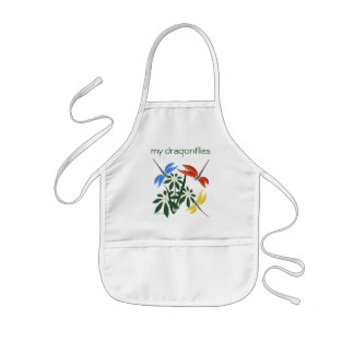 Colourful dragonflies, personalized kids apron