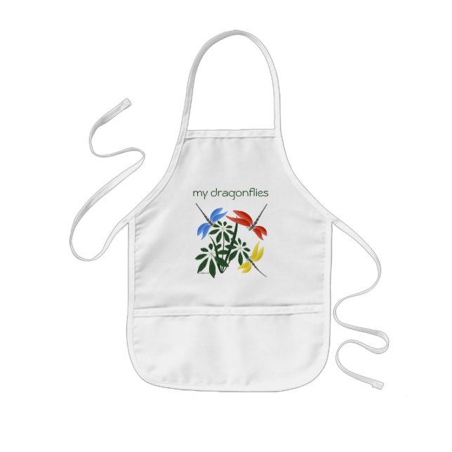 Colourful dragonflies, personalized kids apron (Front)
