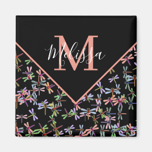Colourful dragonflies personalized   magnet