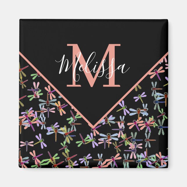 Colourful dragonflies personalized   magnet (Front)