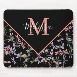 Colourful dragonflies personalized mouse pad