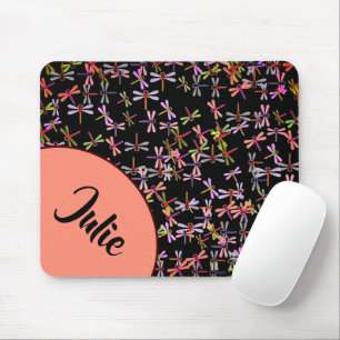 colourful dragonflies personalized mouse pad