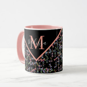 Colourful dragonflies personalized   mug