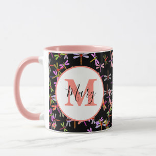 colourful dragonflies personalized mug