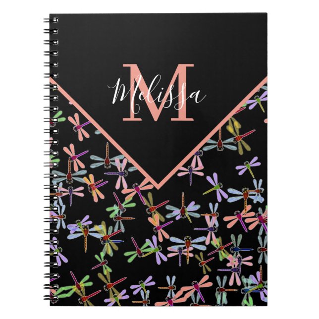 Colourful dragonflies personalized   notebook (Front)