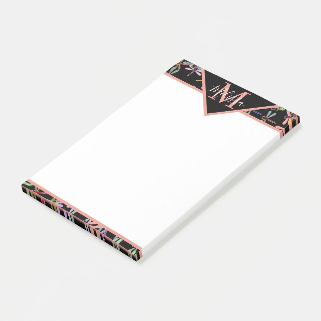 Colourful dragonflies personalized   post-it notes (Angled)