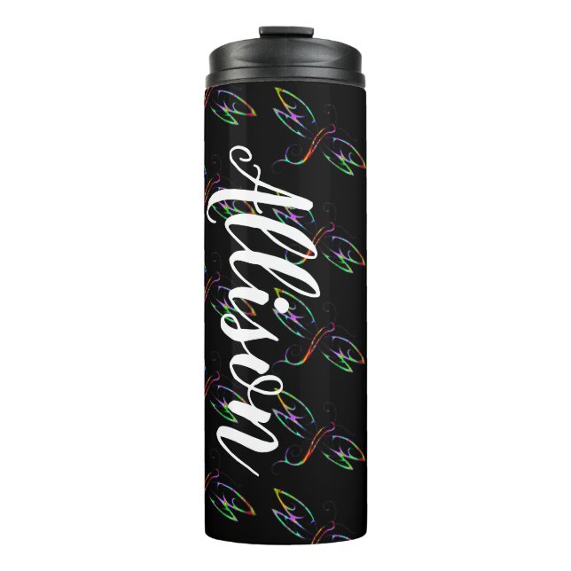 Colourful dragonflies personalized thermal tumbler (Front)