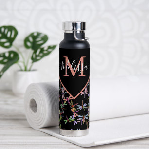 Colourful dragonflies personalized water bottle