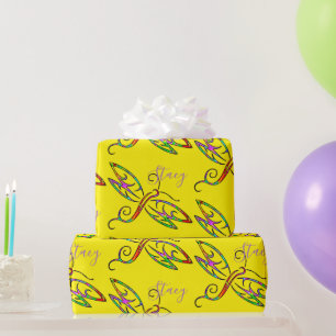 Colourful dragonflies personalized wrapping paper