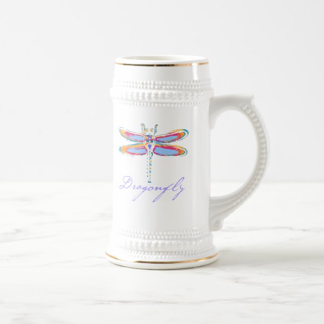 Colourful Dragonfly Beer Stein (Right)
