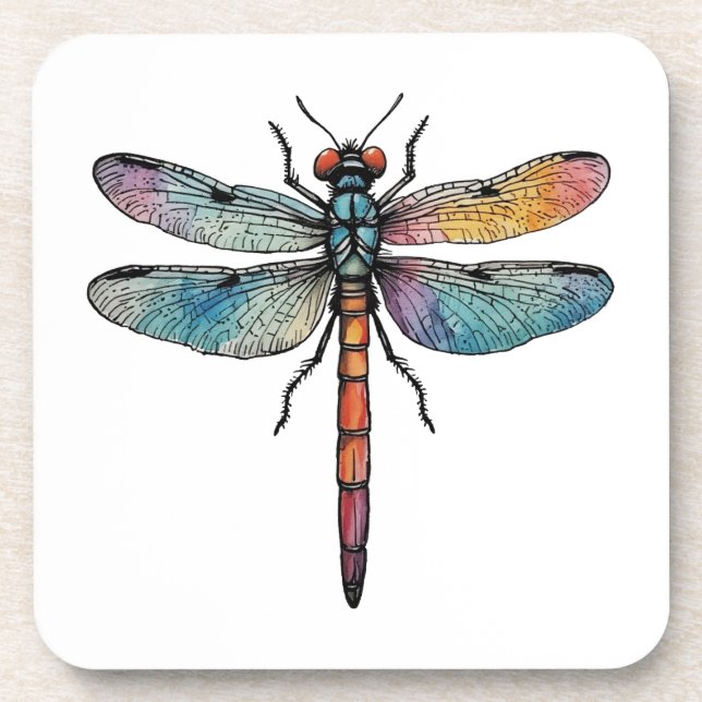 Colourful Dragonfly Coaster (Front)