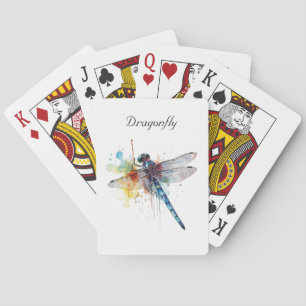 Colourful Dragonfly customizable Playing Cards
