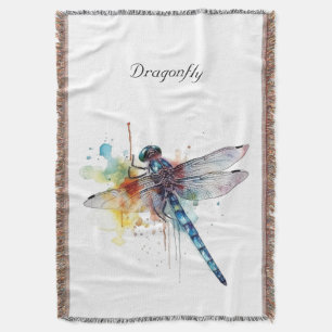 Colourful Dragonfly customizable Throw Blanket