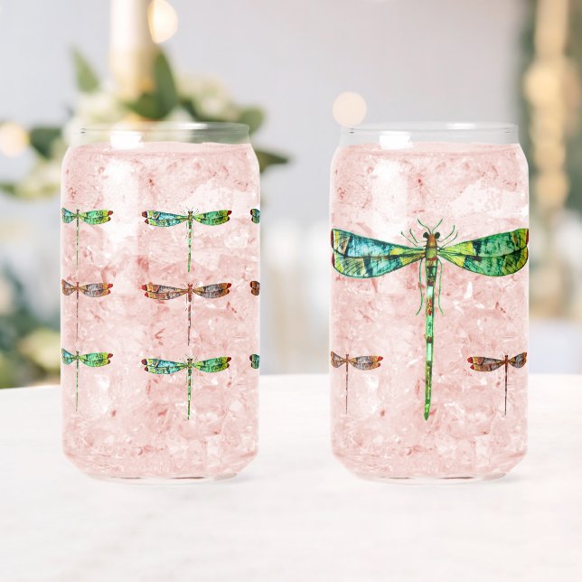  Colourful Dragonfly Drinking Glasses Tumbler (Insitu (Mariage))