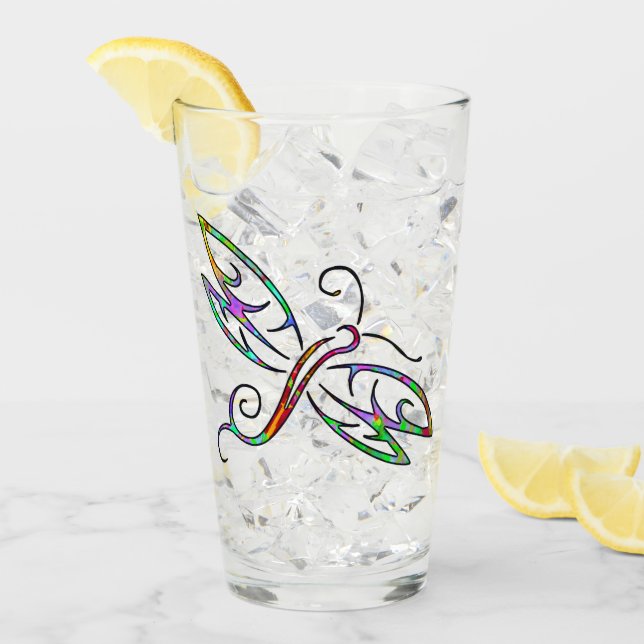 Colourful dragonfly glass (Front Ice)