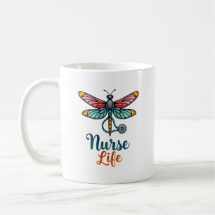 Colourful dragonfly Nurse life T-Shirt (2) Coffee Mug