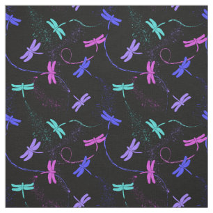 Colourful Dragonfly Pattern Fabric