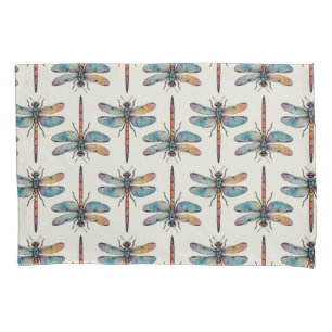 Colourful Dragonfly Pattern Pillowcase