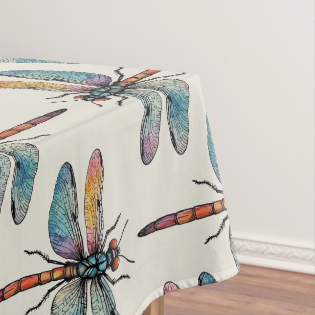 Colourful Dragonfly Pattern Tablecloth (In Situ)
