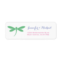Colourful Dragonfly Return Address Label Template