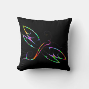 Colourful dragonfly throw pillow