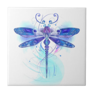 Colourful dragonfly tiles