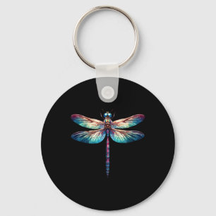 Colourful Dragonfly Watercolor Art Insect Lover Ea Keychain