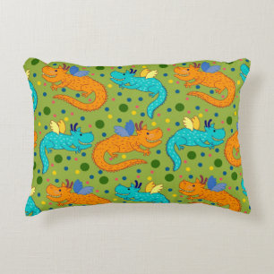 Colourful Dragons Decorative Pillow