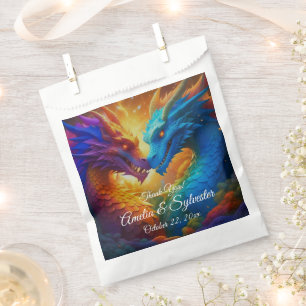 Colourful Dragons in Love Favour Bag