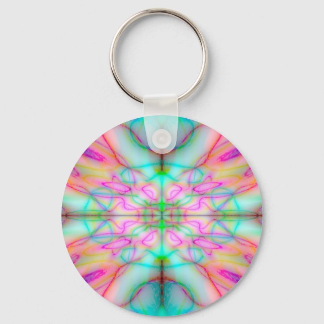 Colourful drawn pattern keychain (Front)