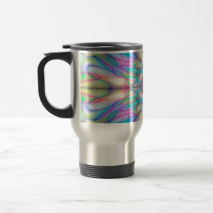 Colourful drawn pattern travel mug