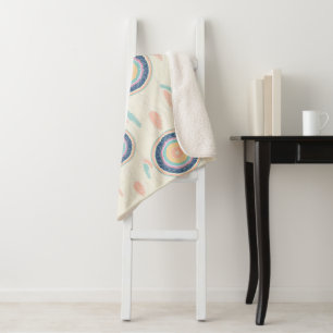 Colourful Dream Catcher Mandala Sherpa Blanket