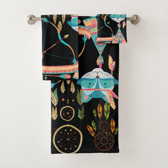Colourful Dream-Catchers Bath Towel Set (Insitu)