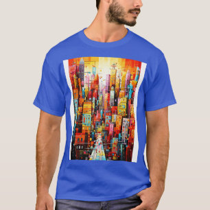 Colourful Dream World Cityscape Abstract Art T-Shirt