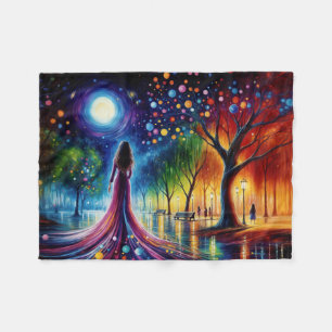 Colourful dreamscape abstract fantasy gradient fleece blanket