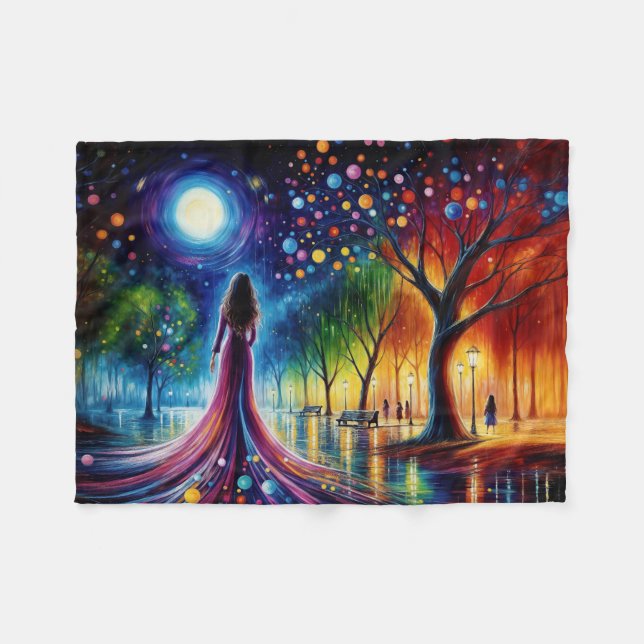 Colourful dreamscape abstract fantasy gradient fleece blanket (Front (Horizontal))
