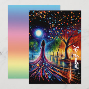 Colourful dreamscape abstract fantasy gradient invitation