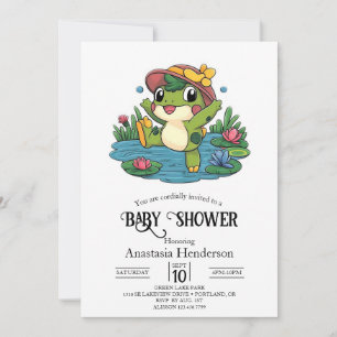 Colourful Dreamy Frog Baby Shower Invitation