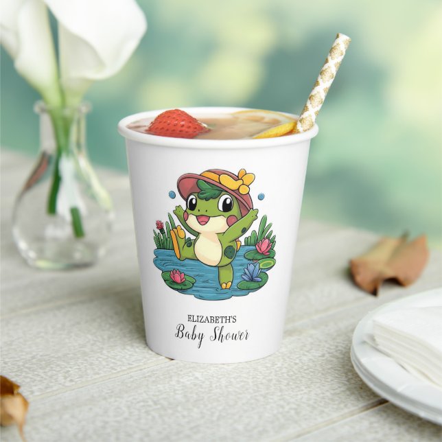 Colourful Dreamy Frog Baby Shower Paper Cups (Insitu)