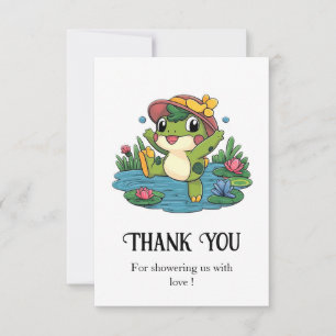 Colourful Dreamy Frog Baby Shower Thank You Card