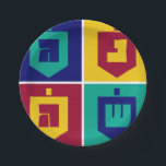 Colourful Dreidels Hanukkah Paper Plate<br><div class="desc">This colourful design is the perfect choice for your home or synagogue Hanukkah party! Spread the holiday cheer with these colourful dreidels spelling the letters nun, gimel, hey, and shin, remind us of the sentence "Nes Gadol Haya Sham" - "A great miracle happened there". Happy Hanukkah!</div>